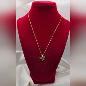 Gold Over Sterling Silver 925 Moissanite Butterfly Necklace and Earring Set